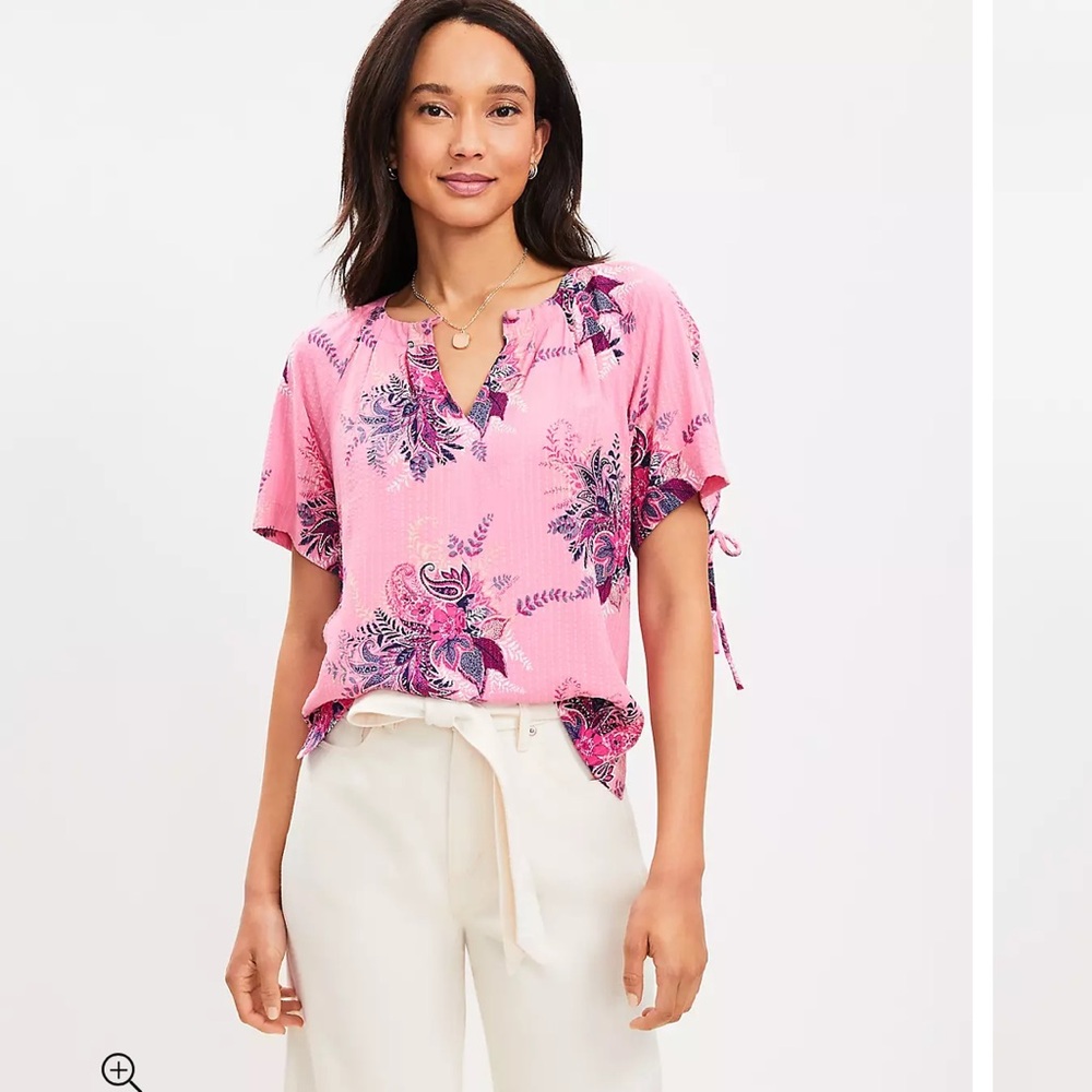 NWT Loft Paisley Tie Back Top